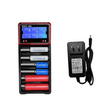 HXY-H6 6 Slot LCD Screen Smart Adjustable Charger 18650 17500 AA Li-ion / Ni-mh Battery Charger