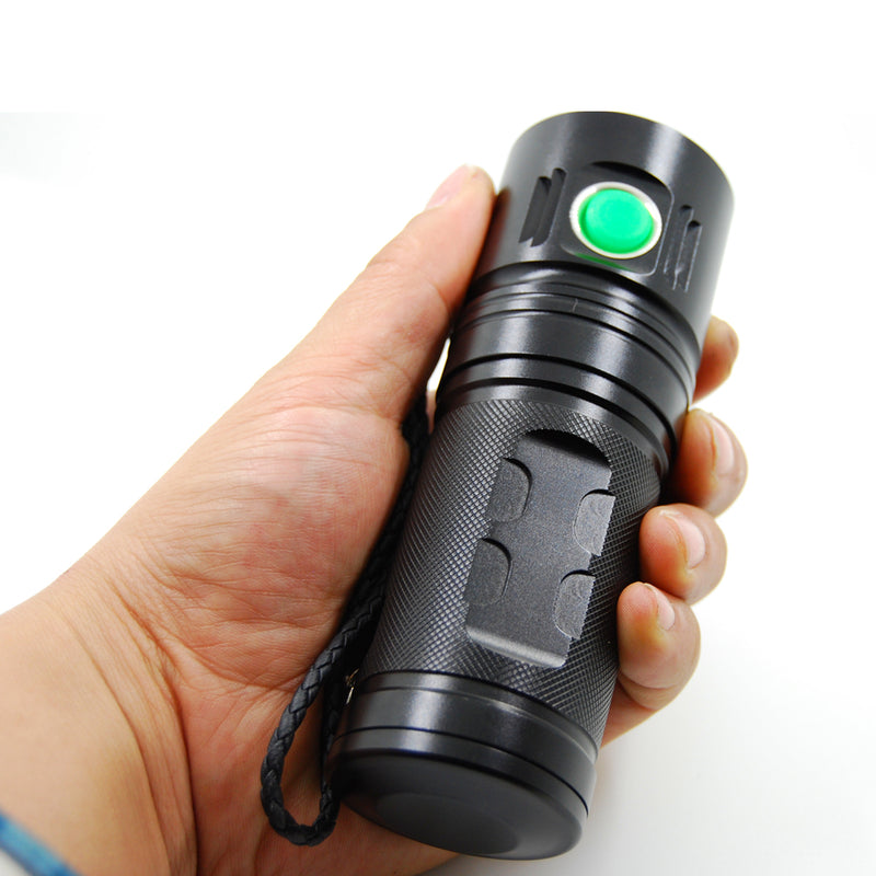 SHUOLIDE 1300C XHP70 3500Lumens 4Modes Dimming USB Rechargeable Portable LED Flashlight 18650