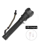 XANES 1287 Zoomable USB Rechargeable LED Flashlight XHP50 Highlight Telescopic Torch 26650 18650