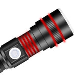 XANES® X-851 XH-P50 Zoomable Flashlight USB Rechargeable 3 Modes Waterproof LED Light 18650 Battery