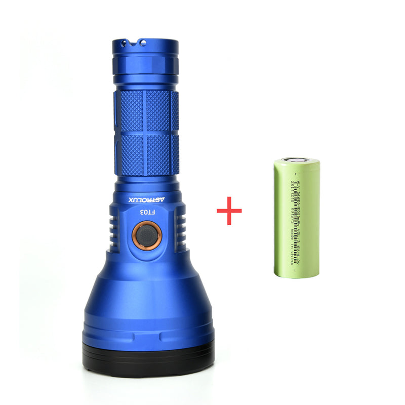 [Black Ring] Astrolux® FT03 XHP50.2 4300lm Type-C Rechargeable Flashlight + HLY 26650 5000mAh 3C Power Battery