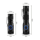 Xmund XD-FL3 4 x XPG 4Modes 1500Lumens Micro USB Rechargeable IPX-6 Charging Indicator Mini Flashlight + 18650 Tube