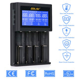 GOLISI i4 LCD Screen 2A Fast USB Battery Charger For 18650 26650 14500 Battery