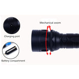 Elfeland  T6 2000LM 4Modes Body Switch Zoomable LED Flashlight 18650/AAA