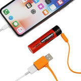 Folomov 2pcs 3400mAH 3.6V 18650 Micro USB Charging Discharging Battery & Mini Powerbank