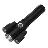 Three-head T6 1500LM Multifunction LED Flashlight 4 Modes Waterproof Hunting CampingTorch Light