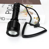 XANES® L2 Super Bright Diving Flashlight Zoomable 3 Modes 18650 Battery LED Light 