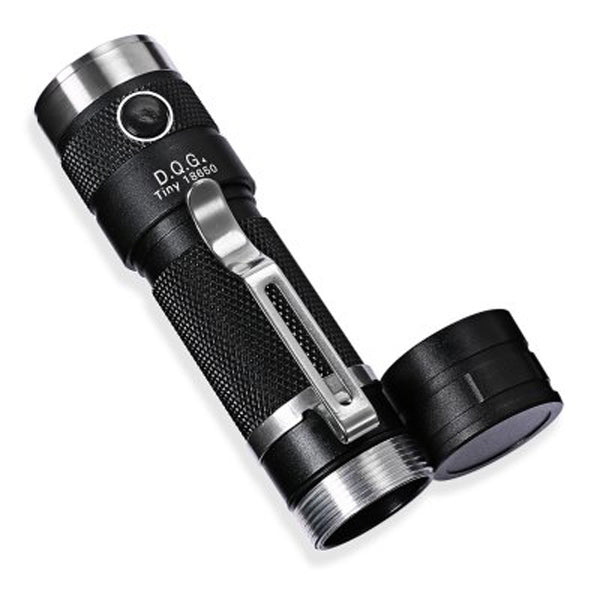DQG 4th Tiny 18650 L2 850LM Smallest LED Flashlight Black