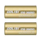 2PCS GOLISI S43 IMR26650 4300mah 35A Protected Rechargeable Plate Head High-drain 26650 Battery