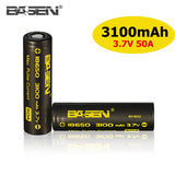 2pcs 18650 Basen Battery lithium ion battery cvell 3.7V 3100mAh/40A/50A 3200mAh/40A 3500mAh/30A higher capacity 18mm * 65mm