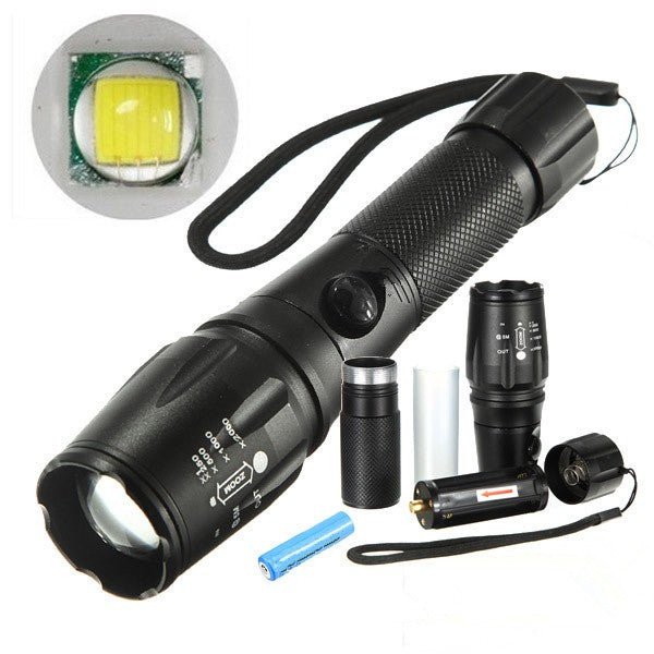 Elfeland  T6 2000lumens 5Modes Zoomable LED Flashlightt With 18650