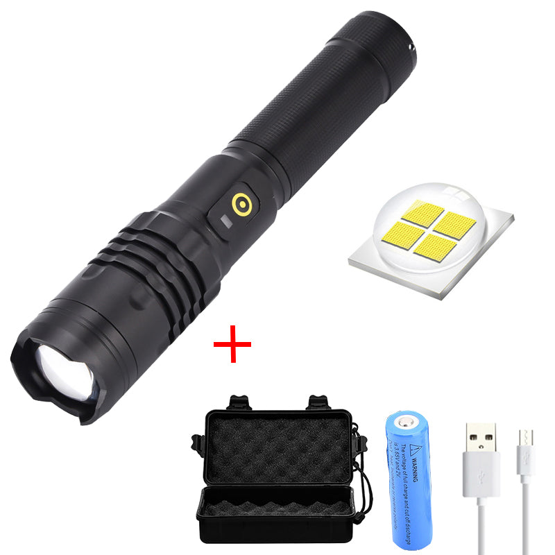 XANES® XH-P50 1000 Lumens LED Zoomable Flashlight 18650 Battery USB Rechargeable 3 Modes Work Lamp 
