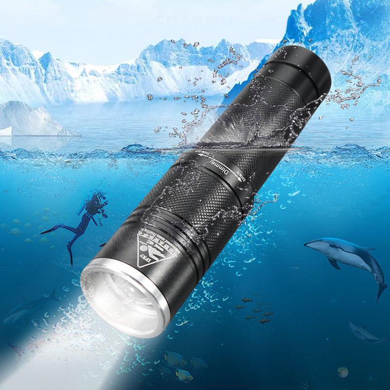 Elfeland D80  T6 3Modes Waterproof Diving LED Flashlight 10M 18650/AAA