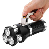 1200LM 3xT6 Tactical Flashlight Rechargeable Spotlight Searchlight Hunting