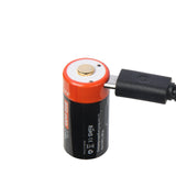 Nicron NRB-L650 650mAh 3.7V USB Rechargeable Protected 16340 Li-ion Battery with LED Indicator