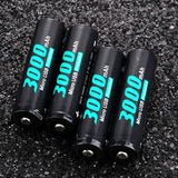 4 Pcs 3.7V 3000mAh 18650 Lithium Battery USB Rechargeable Flashlight Batteries With Protected Box