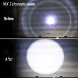  T6 USB Rechargeable LED Flashlight 10X Telescopic zoom Power Work Spot Light Lamp 