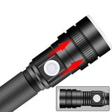 XANES® X-851 XH-P50 Zoomable Flashlight USB Rechargeable 3 Modes Waterproof LED Light 18650 Battery