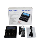 ADEASKA VC4 PLUS 3A Fast Charging LCD Screen USB Battery Charger For 14500 18650 26650 21700 Battery